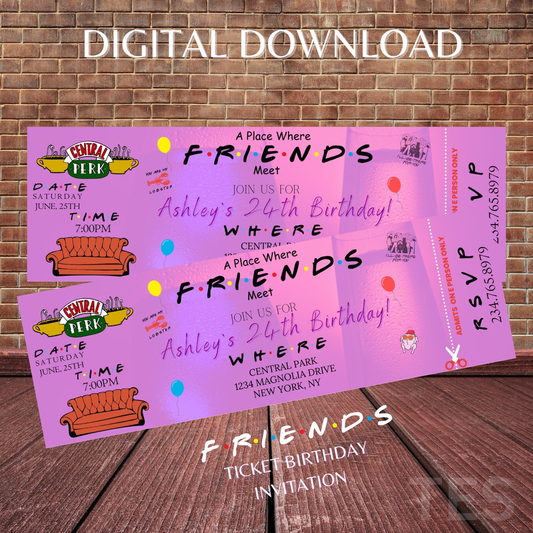 Friends Birthday Invitation, Friends Birthday Party, Friends Birthday