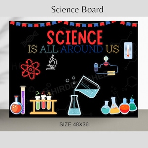 Classroom Science Bulletin Board, Classroom Decor, Bulletin Board, Science Poster, Poster Board, Science Fair