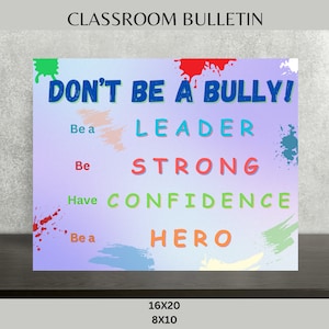 Anti Bullying Bulletin Board | Kindness Classroom Decor | Stop Bullying Poster Set | Positive Behavior Wall Art for Schools