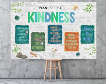 Spread Kindness Nature Bulletin Board | Woodland Classroom Decor | Positive Affirmations | SEL Kindness Posters | Forest Classroom Theme