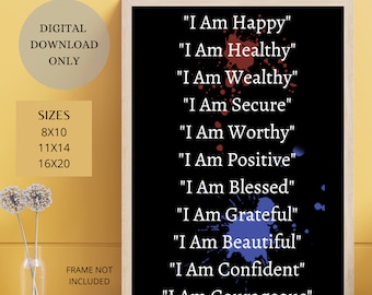 Affirmation Wall Prints, Wall Decor, Wall Art, Digital Printables, Affirmation Wall Art, Daily Affirmations, Positive Affirmations