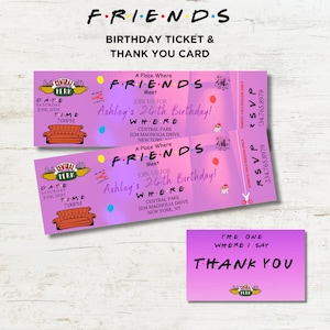 Friends Birthday Invitation Bundle, Friends Birthday Party, Friends Party Printables, Thank You Card, Birthday Invitation, Instant Download