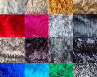 BIG PIECES! Shaggy Teddy Long pile PLUSH | Craft Faux fur squares for cosplay / costume sewing, fursuit / doll hair / toy / gnome beard diy