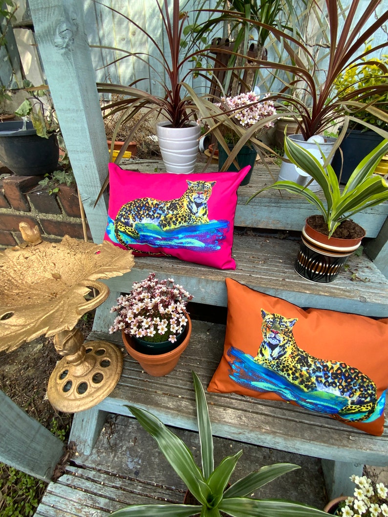 Leopard Bolster Cushion Cover Outdoor Room Water Repellent Etsy UK