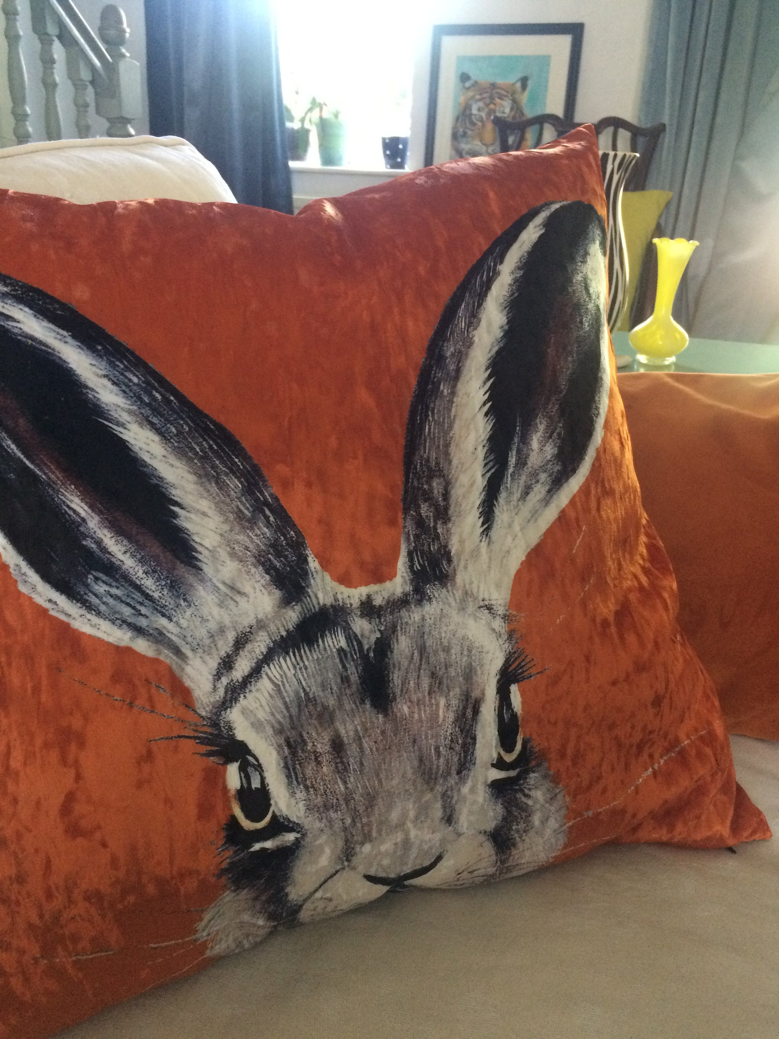 Big hare cushion crushed Velvet animals 60cm floor cushion Etsy