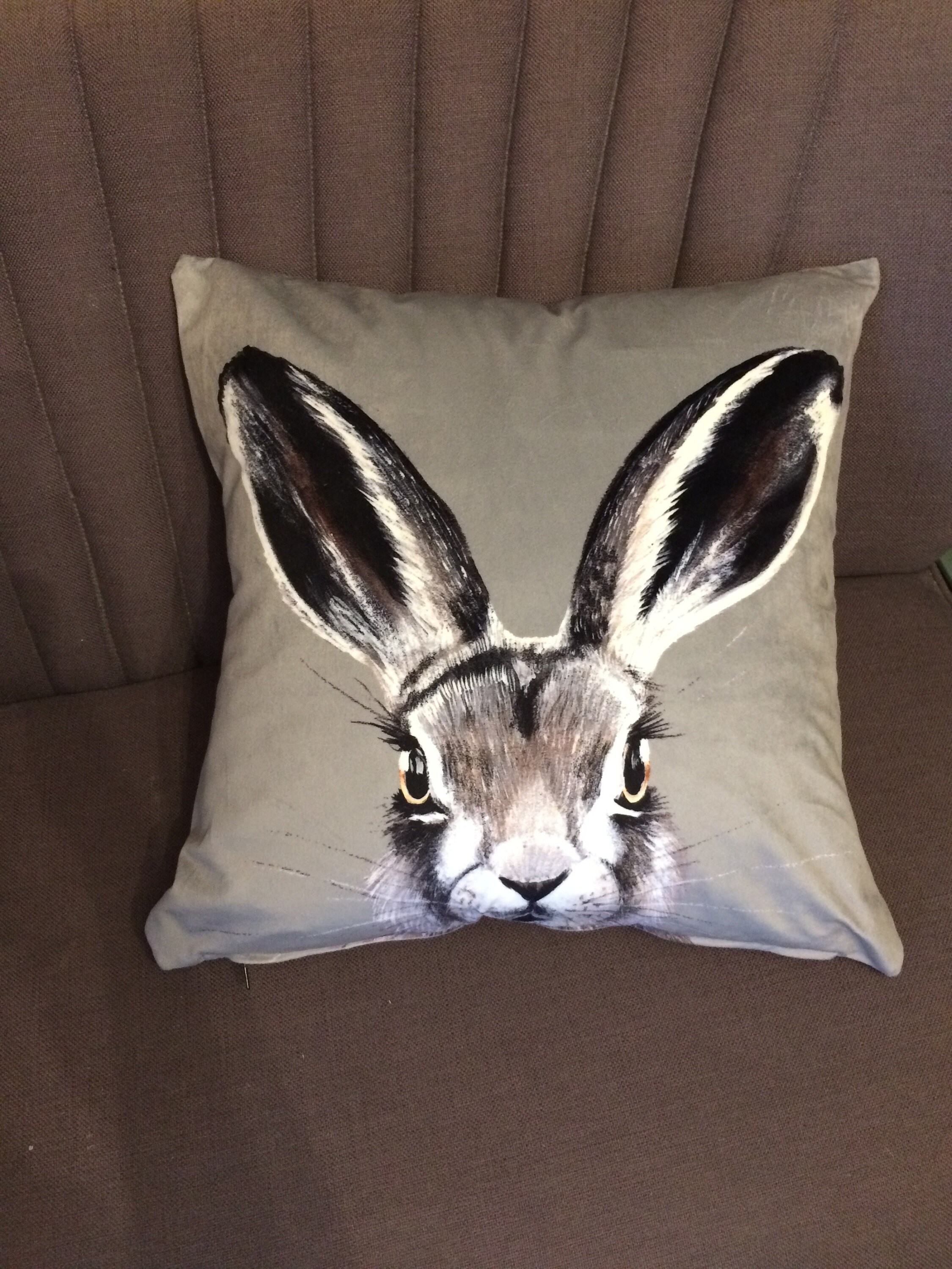 Grey hare clearance cushion