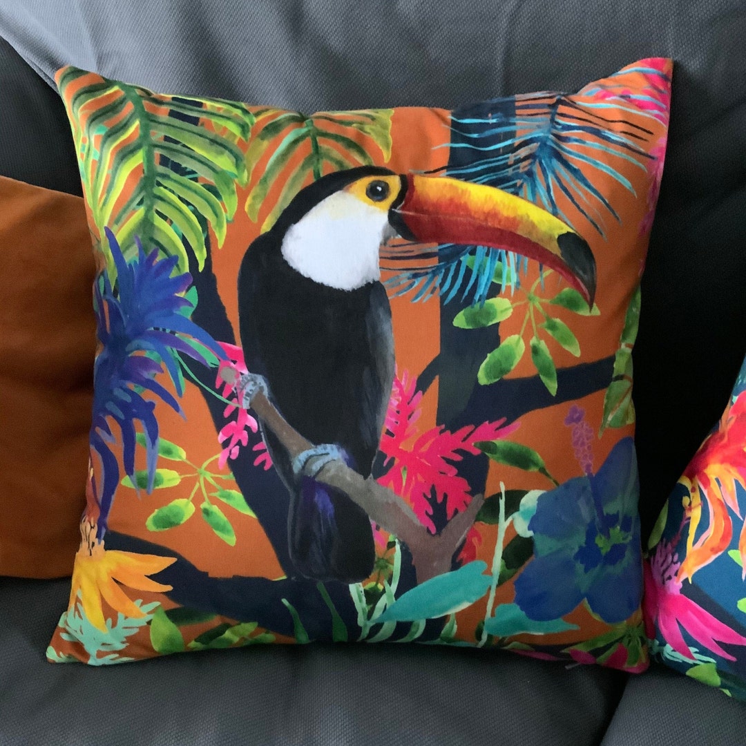 Floral Toucan Quilted Sofa Cover GFTOQM1544 main image 1