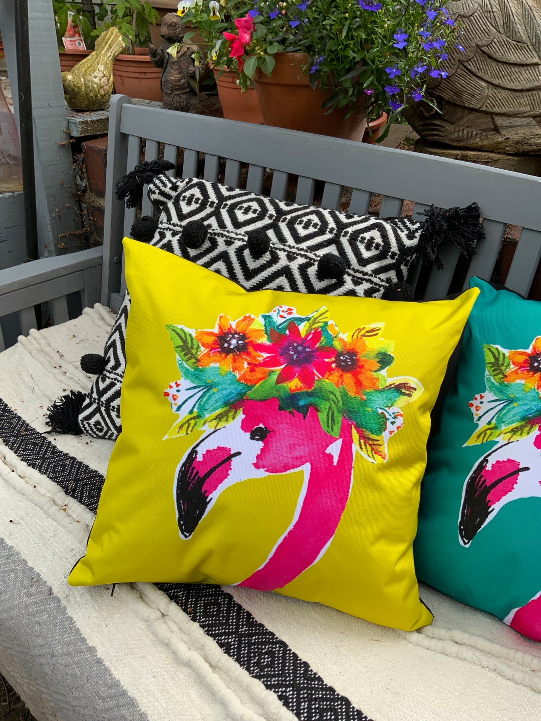 Outdoor cushions yellow hotsell