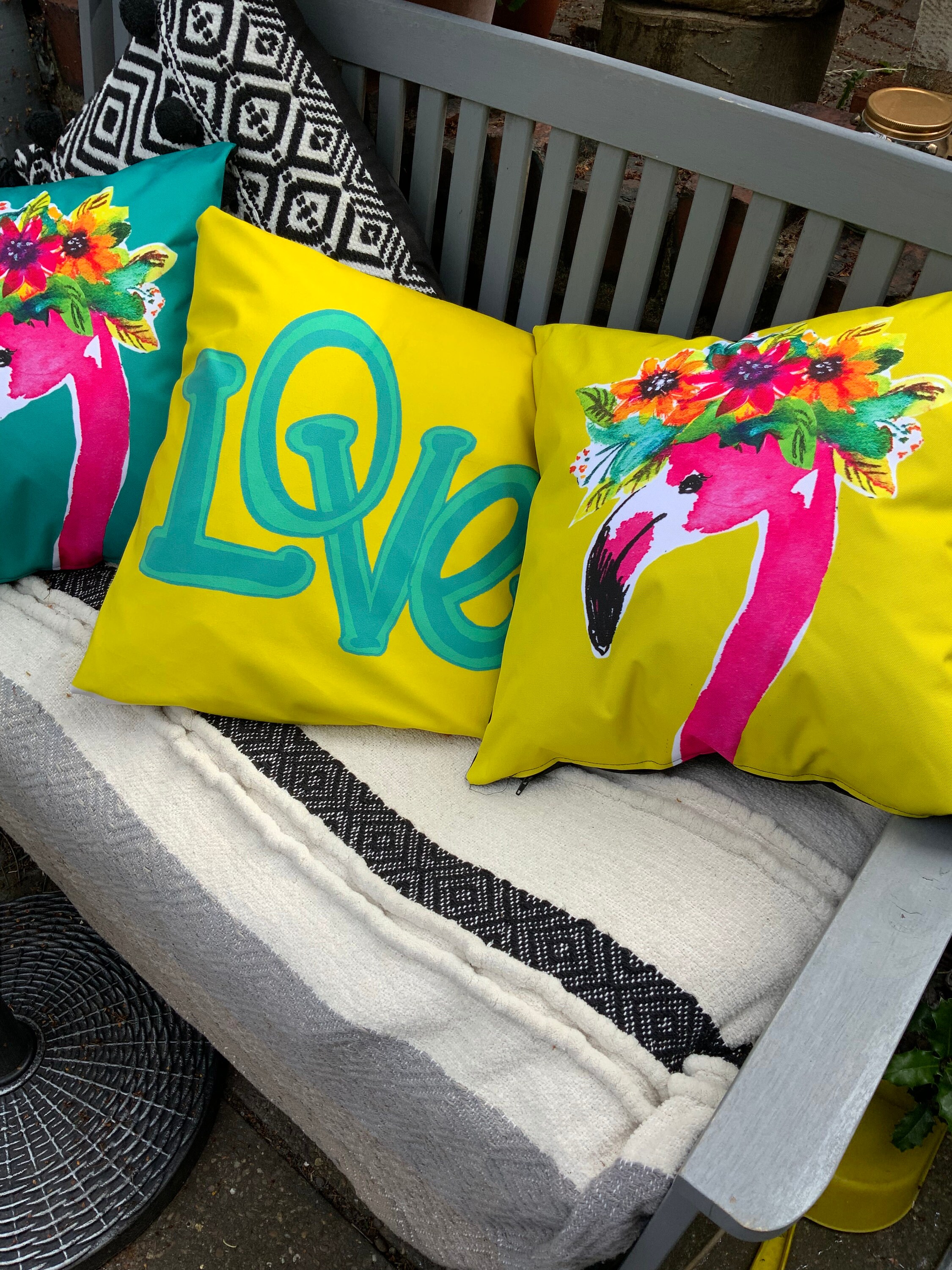 Bright funky cushions hotsell