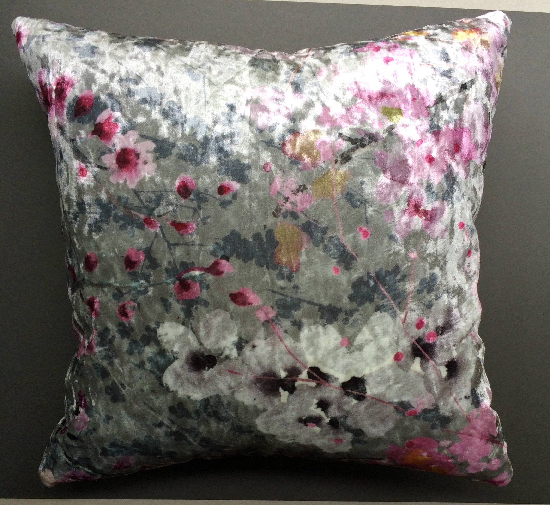 Cherry blossom print on radiant velvet cushion cover dress Etsy