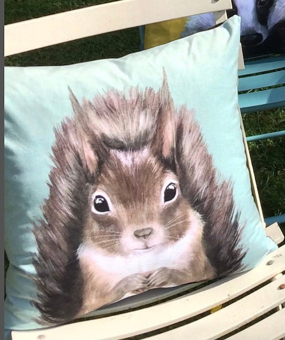 Outdoor Animal Cushion Covers Squirrel in Various Colours Handmade Showerproof Woodland Country Farmhouse Cottage Aesthetic Cute Gift Her Uk Etsy Canada