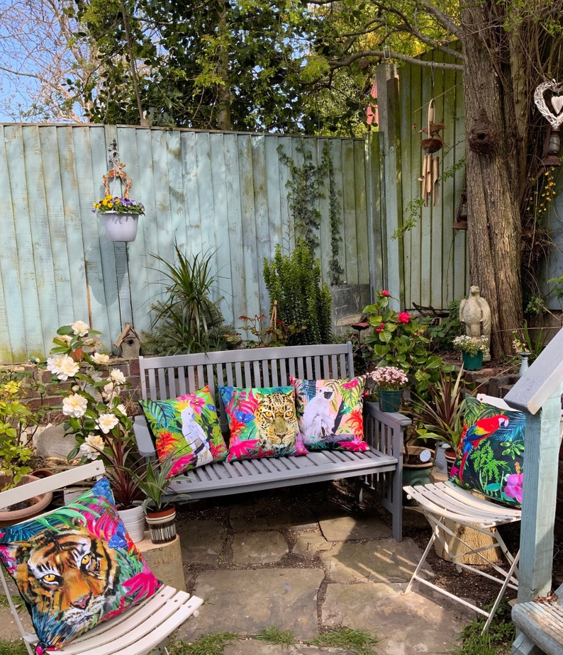 Waterproof outdoor cushions covers tropical animals birds Etsy