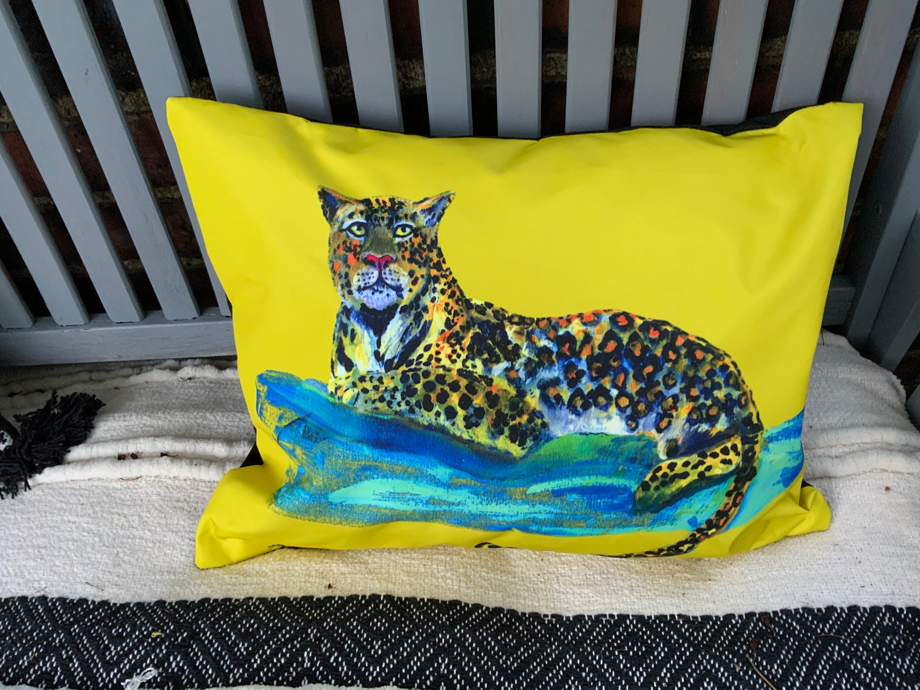 Leopard print cushion cover bolster outdoor water repellent Etsy