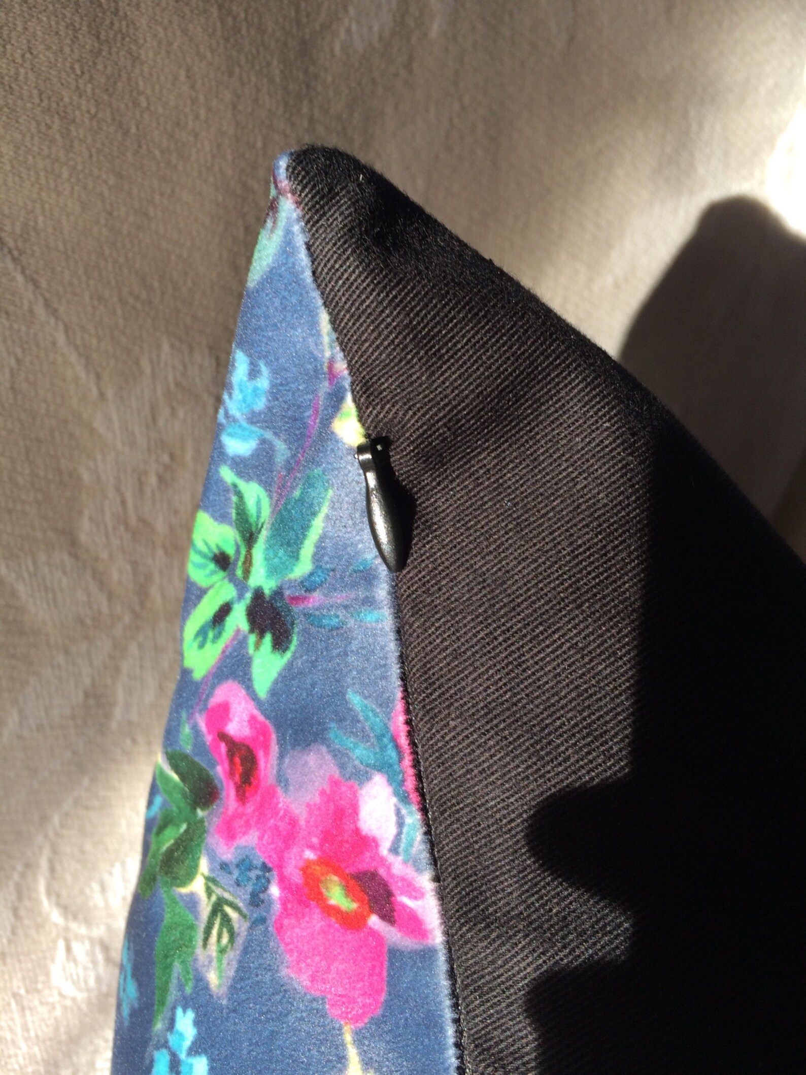 Blue Velvet Floral Cushion Cover Add a Touch of Country Etsy UK