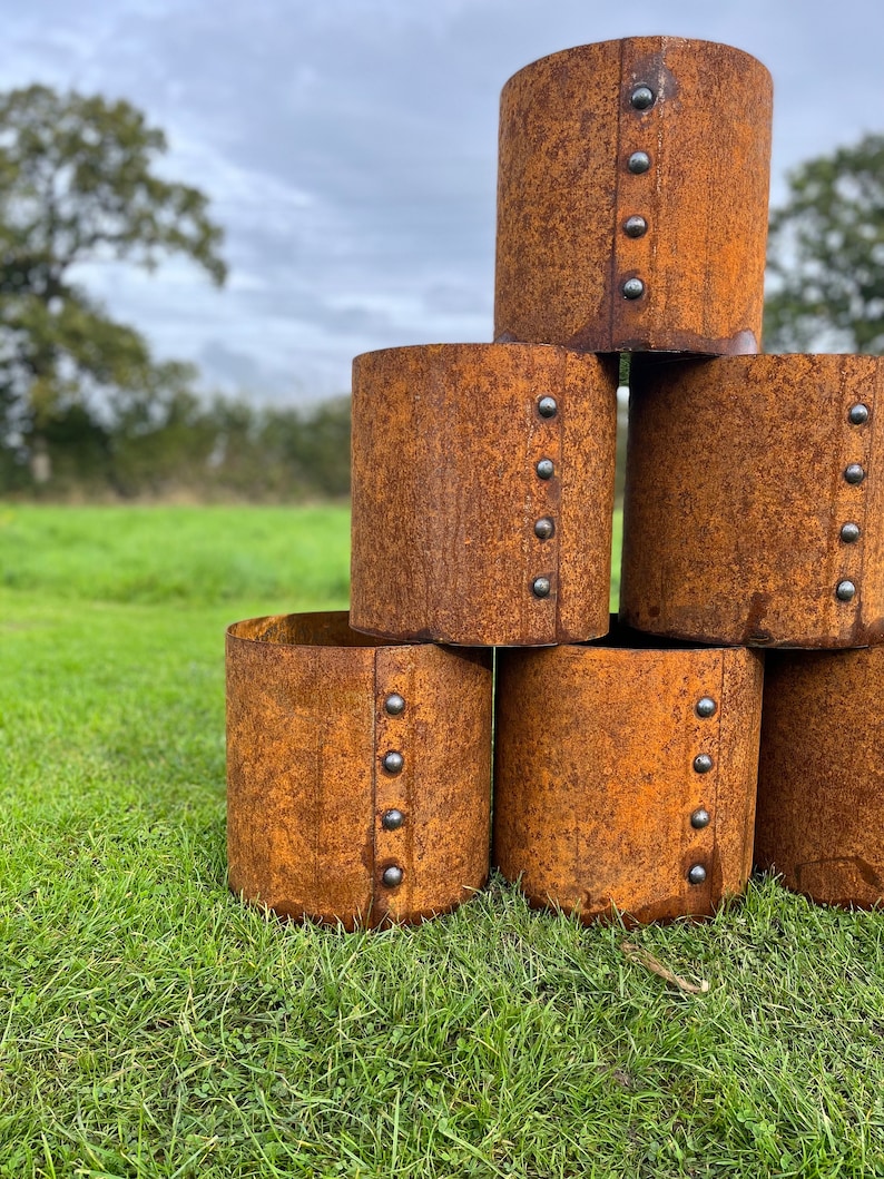 Planter Rivets Reclaimed Railway Corten Steel Plant Pot With Solid Steel Rivets - Etsy UK