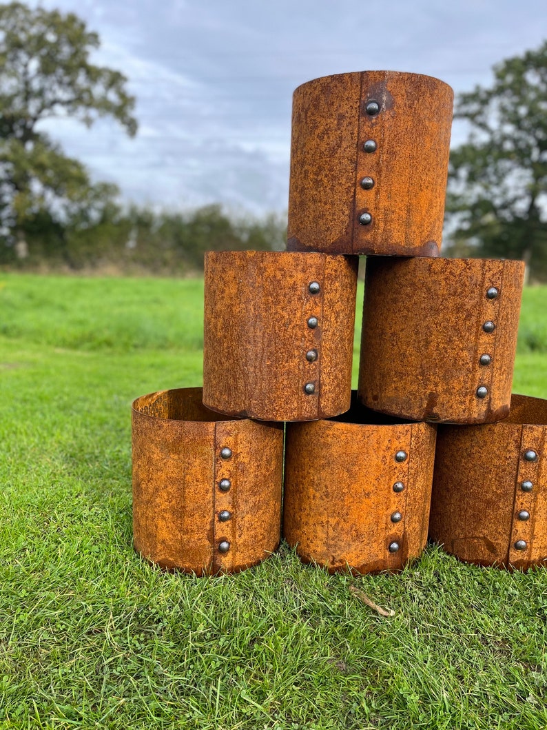 Planter Rivets Reclaimed Railway Corten Steel Plant Pot With Solid Steel Rivets - Etsy UK