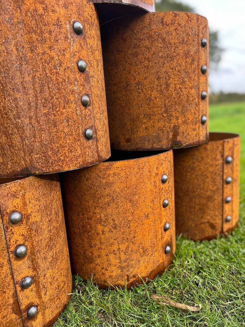 Planter Rivets Reclaimed Railway Corten Steel Plant Pot With Solid Steel Rivets - Etsy UK