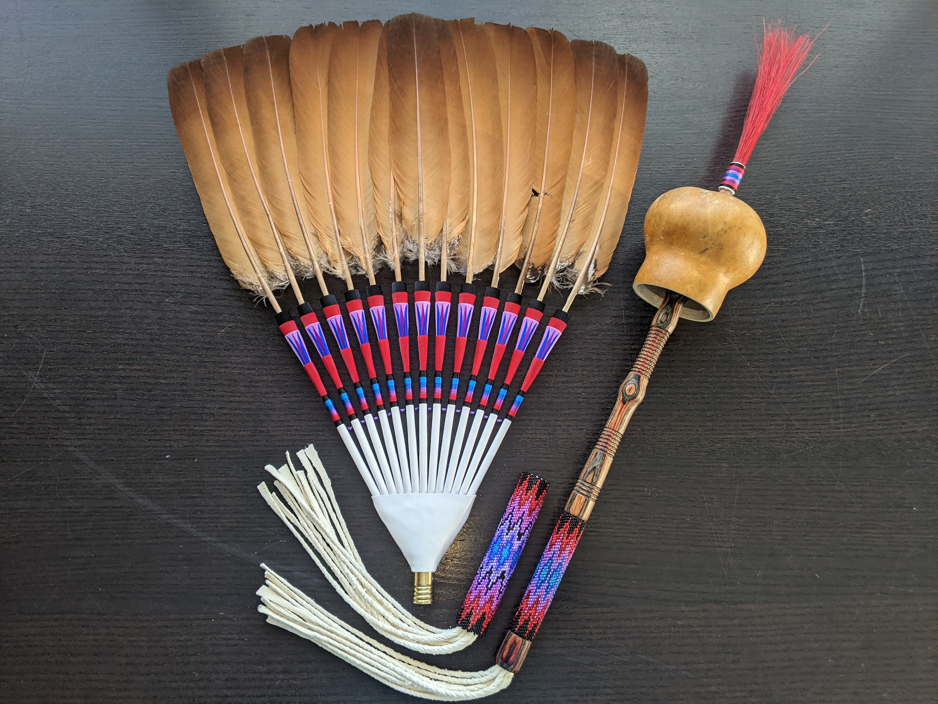 Peyote Fan & Gourd Rattle Etsy