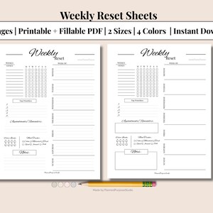 Weekly Rest Sheets – Guided Reflection & Planning Planner (Digital Download PDF)