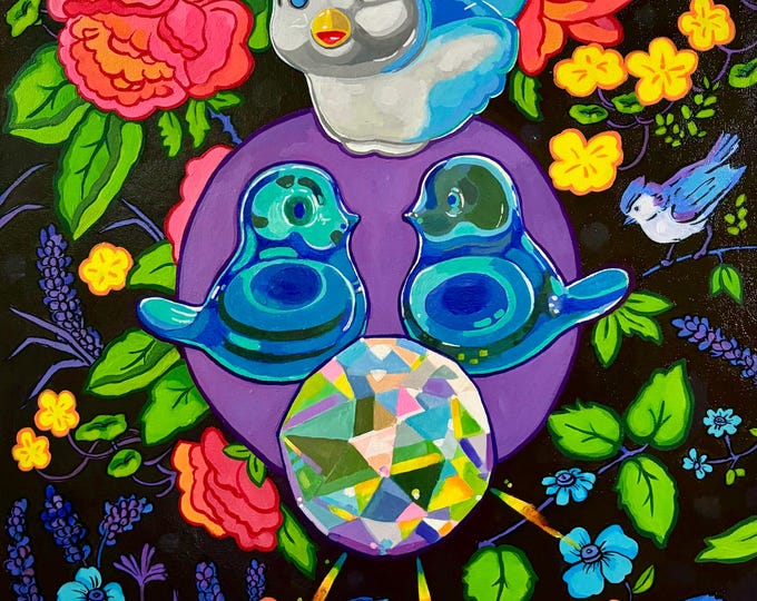 Featured listing image: Crystal Blue- 24” x 30” original painting