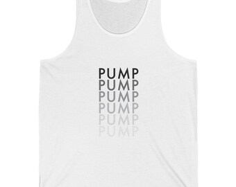 PUMP Tank Top for Gym, Workout Shirt, Fitness Apparel, Muscle Tee, Sleeveless Shirt, PUMP Text Design