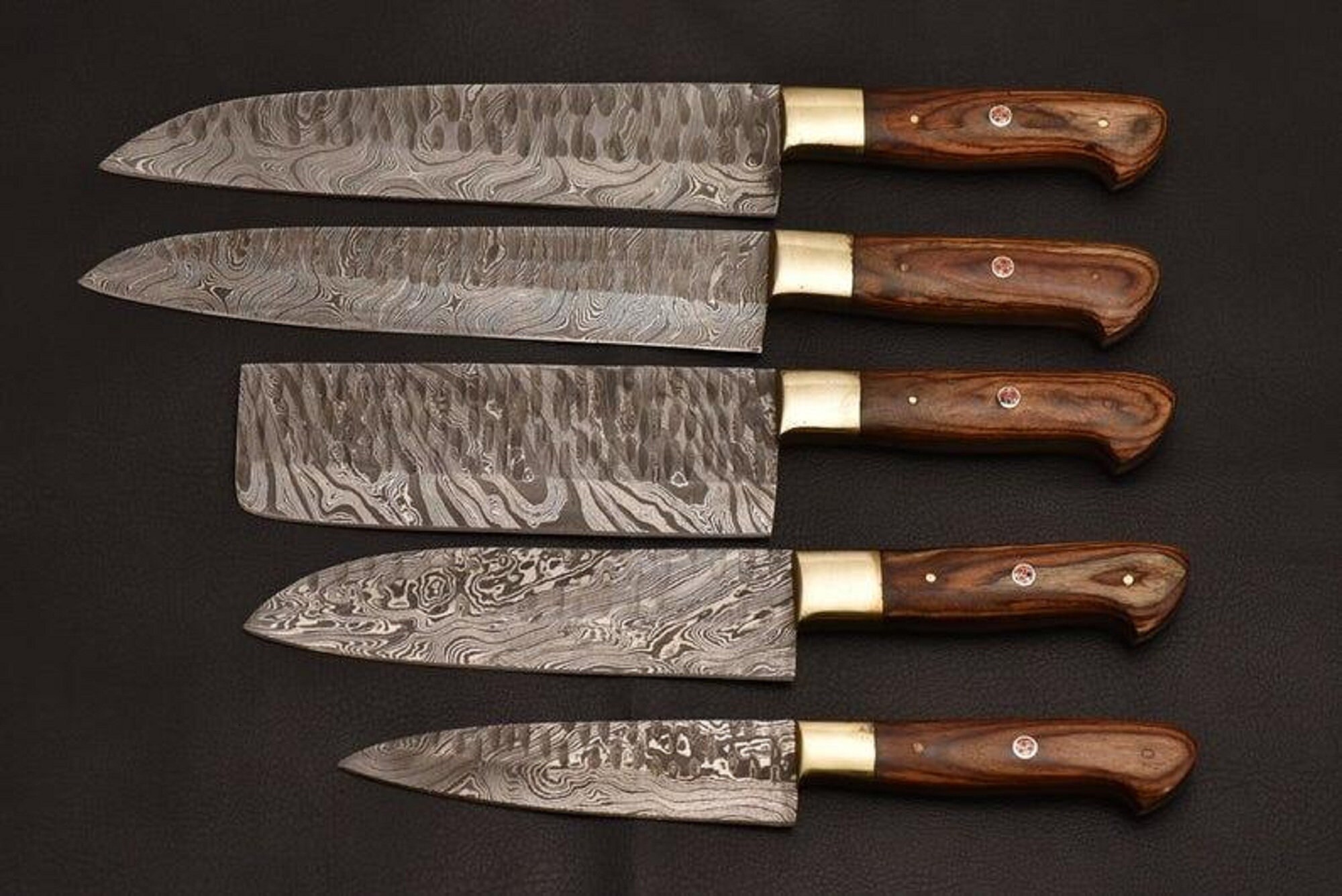 5 pieces chef knife set/ kitchen knife set Handmade Etsy