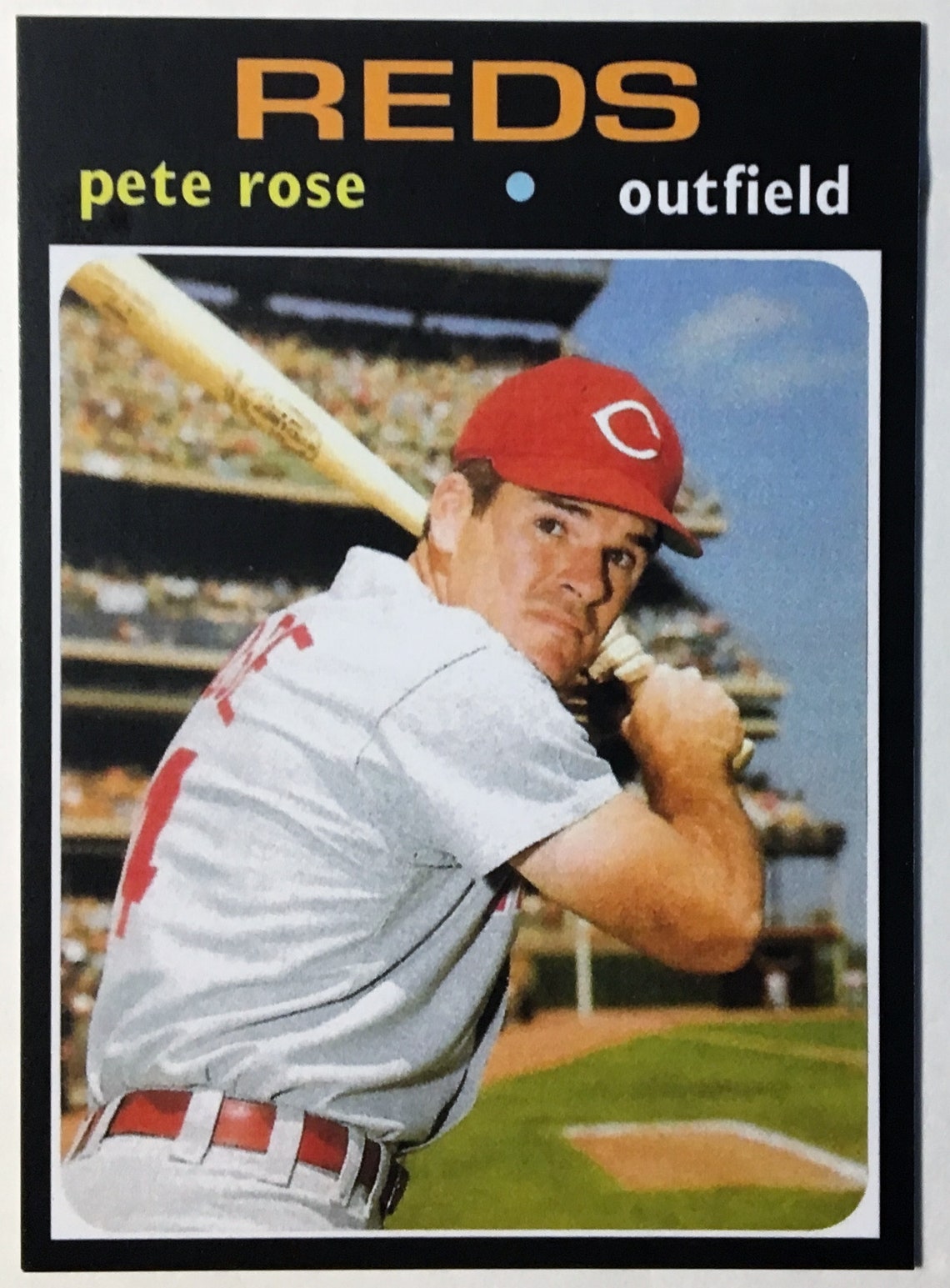 1971 100 Pete Rose Alternate Photo Batting Left Handed - Etsy
