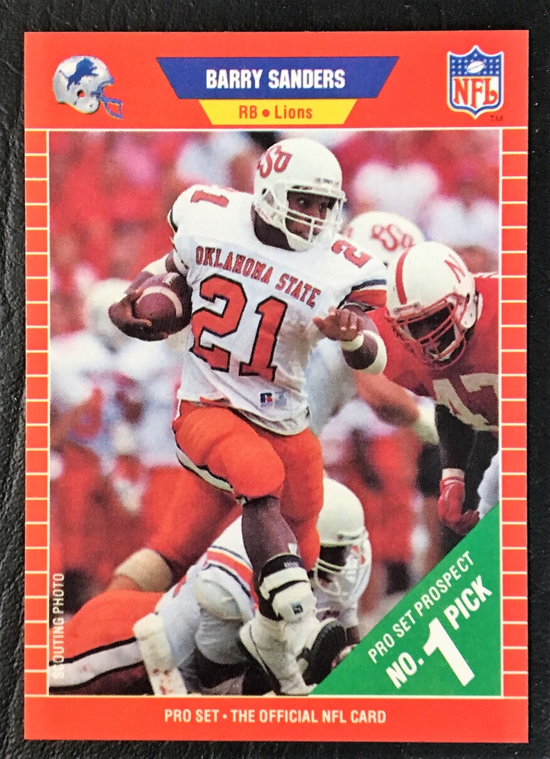1989 Barry Sanders Rookie Card / Barry Sanders Unsigned 1989 Score
