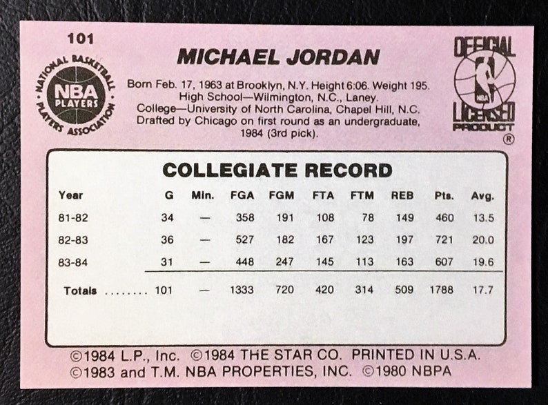 michael jordan star rookie card 101