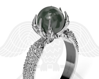 Eagle claw pearl ring in .925 sterling silver or 14k gold  ***Made to Order – 015
