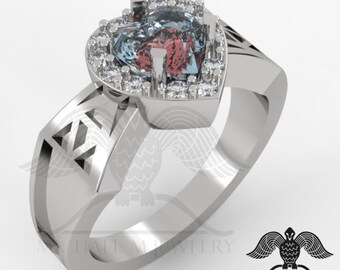 Double heart ring WITH stones around the heart, SILVER .925 custommade handmade ***Made to Order - 1195-059