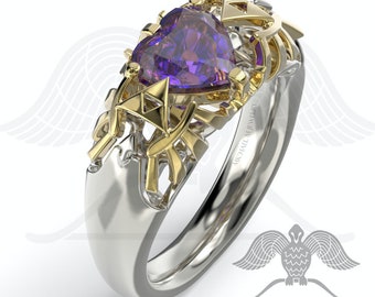 Legend HEART Amethyst ring, custommade, handmade ***Made to Order - 089 -  michaelmjdesigns