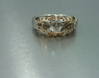 Heart ring 14k Yellow and  .925 sterling silver 089 michaelmjdesigns