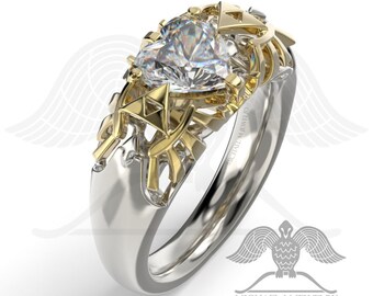 Legend Crest HEART WHITE ring, custommade, handmade ***Made to Order - 098