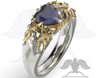 Legend HEART BLUE ring, custommade, handmade ***Made to Order - 098