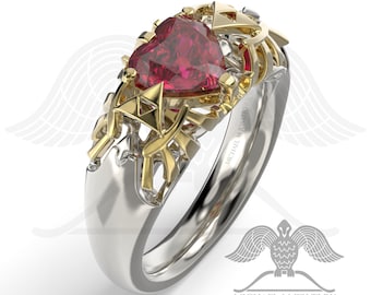 Legend HEART Garnet ring, custommade, handmade ***Made to Order - 089 -  michaelmjdesigns