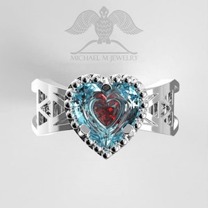 Double heart ring, custommade handmade ***Made to Order - 059