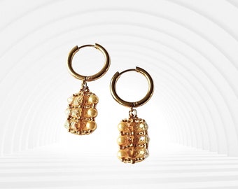 Pendientes de Pearly Row en oro/amarillo