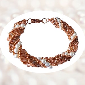 Armband Spiral de Luxe in Rosegoud/Wit/Rose afbeelding 1