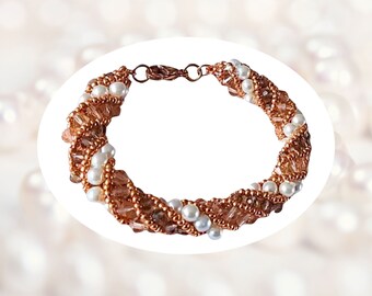 Bracelet Spiral de Luxe in Rose Gold/White/Rose