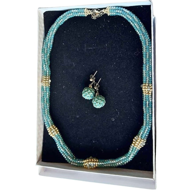 Jewelry set Herringbone Special in Blue image 2