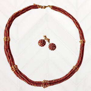 Conjunto de Joyas Herringbone Special en Rojo imagen 1