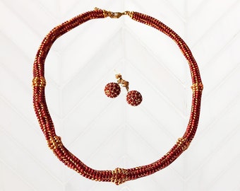 Jewelry set Herringbone Special in Red