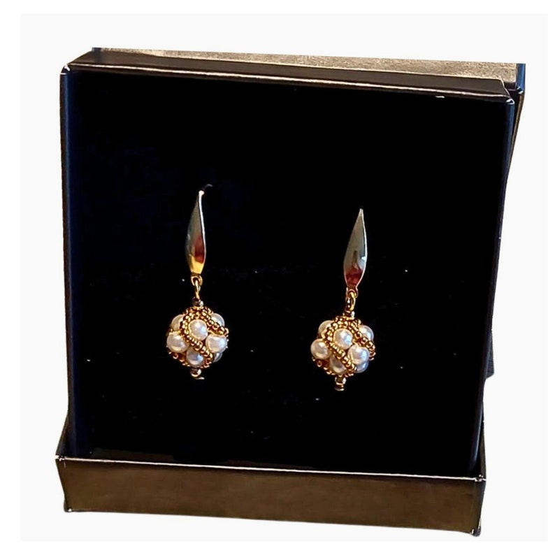 Earrings Shiny Bunches Pearl/Gold image 2