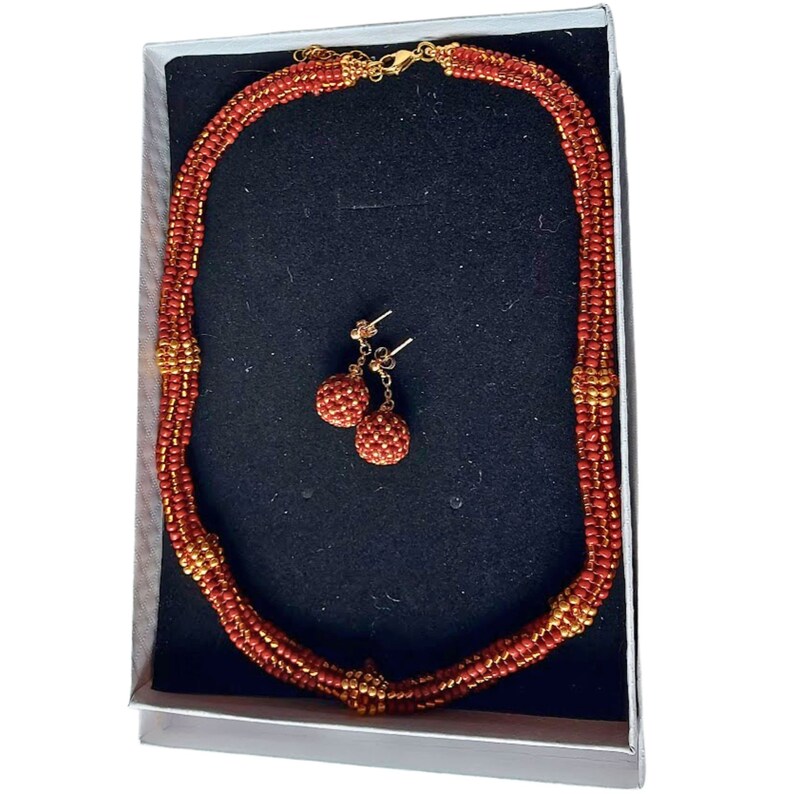 Jewelry set Herringbone Special in Red image 2