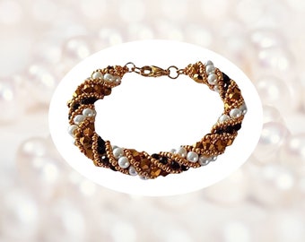 Bracelet Spiral de Luxe in Gold/Black/White