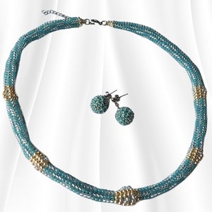 Jewelry set Herringbone Special in Blue image 3