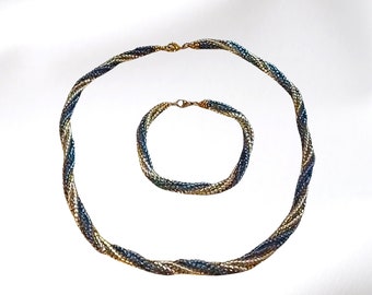 Set gedrehte Spirale in Gold/Anthrazit