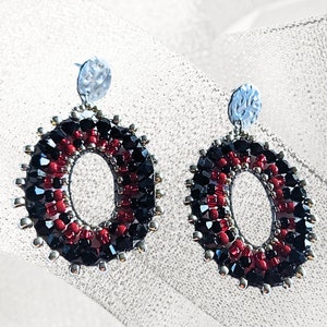 Earrings Oval Sparkles in Red image 1