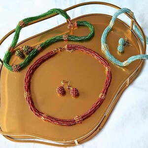 Jewelry set Herringbone Special in Red image 4